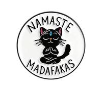 Broche de esmalte versátil con dibujos animados de gatos de meditación, adecuado para decorar chaquetas, bolsos, sombreros y como broche de aleación de regalo