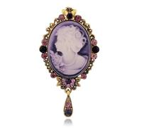 Broche de estatua de camafeo para mujer, ropa de fiesta, sombrero, Piedra Vidrio Piedra Esmaltado cristal, zirconia cúbica Ágata Obsidiana