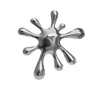 Broche de estilo retro con forma asimétrica, accesorio de joyería, reunión social, textura de acero inoxidable, elegante oficina