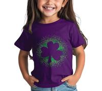 Broche de estrás St Day Shirt Graphic Tee Comfort Fit for Daily Wear Green Ages 1 15 Shirt mit Volant Damen, morado, 6-7 años