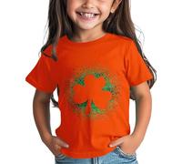 Broche de estrás St Day Shirt Graphic Tee Comfort Fit for Daily Wear Green Ages 1 15 Shirt mit Volant Damen, naranja, 6-7 años