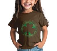 Broche de estrás St Day Shirt Graphic Tee Comfort Fit for Daily Wear Green Ages 1 15 Shirt mit Volant Damen, café, 6-7 años