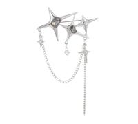 Broche de estrella de cuatro puntas para mujer, elegante collar de circonita, accesorio para entusiastas de la moda, accesorio de moda para mujeres