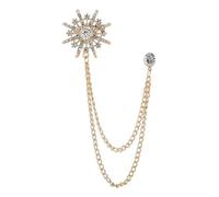 Broche de estrella de diamantes de imitación, cadena de borla de cristal, ramillete, traje, abrigo, insignia, Pin de solapa para hombres y mujeres, accesorios de ropa