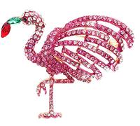 Broche de flamenco, diseño clásico con diseño de flamenco, para mujer, con diamantes de imitación, bonito ramillete de animales para cumpleaños