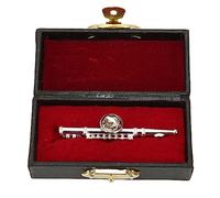 Broche de flauta, instrumento musical en miniatura, modelo de flauta en miniatura con estuche, broche musical con estuche, figuras coleccionables para amantes de la música para