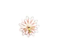 Broche De Flor Broche de Margarita pequeña y abeja colorida, broches artísticos Retro de girasol, 2 uds.(Pink)