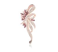 Broche de flor con lazo para mujer, pin de traje de flores para citas, fiestas, oficina, uso diario, Piedra Vidrio Piedra Esmaltado cristal, zirconia cúbica Ágata Obsidiana