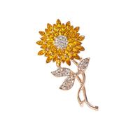 Broche de flor de diamantes de imitación de corte brillante, ligero, resistente al desgaste, adecuado para atuendo casual y formal, elegante broche de boda