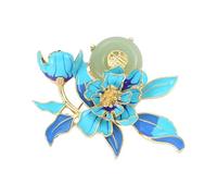 Broche de flor de peonía de moda para mujer con esmalte y perlas, accesorio versátil para cualquier atuendo elegante, pin de solapa para mujer, talla única, como se describe