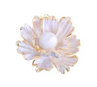 Broche de flor de peonía para mujer, con diamantes de imitación chinos, detalle de perlas, broche para uso versátil, broche chino