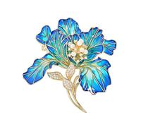 Broche de flor de peonía vibrante con acabado fuerte y perlas para baile de graduación, banquete de noche, fiesta, broche de moda para trajes casuales, talla única, como se describe
