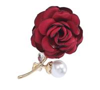 Broche de flor de rosa para mujer, broche de solapa floral para vestido de novia, boda, aniversario, ceremonia, fiesta, floral, talla única, como se describe