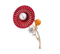 Broche de flor en forma de flor de primavera Broche de flor de metal hipoalergénico para trajes casuales y desgaste formal Elegante broche de margarita regalo para ella