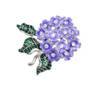 Broche de flor esmaltada de hortensia para mujer, accesorio de joyería de aleación, regalo, broches de hortensia con diamantes de imitación para mujer