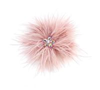 Broche de flor y pluma de 14 cm con pedrería, gran formato elegante para mujer y hombre, diseño floral brillante para vestir, chaqueta o chal, accesorio de moda para boda o noche, Grand, Metal