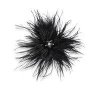 Broche de flor y pluma de 14 cm con pedrería, gran formato elegante para mujer y hombre, diseño floral brillante para vestir, chaqueta o chal, accesorio de moda para boda o noche, Grand, Metal