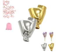 Broche de florero ingenioso, hecho a mano, for ramo de flores, mini broche de solapa for mujer con flores reales o secas, for uso diario o for fiestas o bodas.(Silver+Gold)