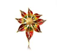 Broche de Flores de Aleación Dorado Esmalte para Jersey y Bufanda