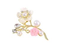 Broche de flores de cristal brillante, cierre seguro, elegante vestido de boda, accesorio para vestido de fiesta, flor, talla única, como se describe