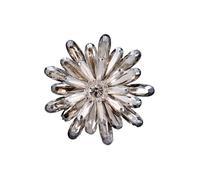 Broche de flores de cristal vintage, elegante pin floral para abrigos y vestidos, talla única