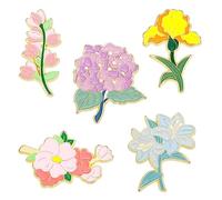 Broche de flores de lirio violeta, pines esmaltados de plantas coloridas, regalo para mujeres y niñas, broche de flores coloridas, pines para vestidos, ramilletes, chaquetas, mochilas