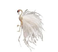 Broche De Flores De Plumas Broche clásico unisex con plumas, elegante, a la moda, for mujer y niña(White)