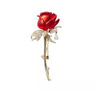 Broche de flores de rosa femenino PIN retro broche pequeño accesorios de ropa de estilo occidental salvaje accesorios de ropa (color: a, tamaño: 6 * 3.1cm)