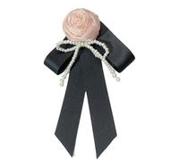 Broche de flores de rosas de moda con perlas artificiales, estilo coreano, para oficina, vestido formal, broche de perlas artificiales, talla única, como se describe