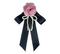 Broche de flores de rosas de moda con perlas artificiales, estilo coreano, para oficina, vestido formal, broche de perlas artificiales, fucsia, Taille unique
