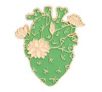 Broche de flores doradas para mujer, broche monocromático con letra de corazón, accesorios de ropa, insignia, laca, bolsa de ropa, joyería, broche de gato, broches para ropa, talla única, Metal