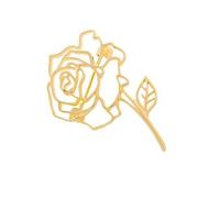 Broche de flores huecas de moda con insignia de metal, ramillete de solapa, accesorios de ropa, accesorio de ropa decorativo, versátil pin de rosa para atuendos, talla única, como se describe