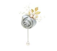 Broche de flores para boda, graduación, ceremonia, banquete, boda, boutonnieres, novio, padrinos de boda, novia, ojal de flores, Blue 3_2PCS, fibra sintética