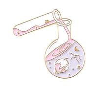 Broche de flores para mujer, vaso de botella de experimento, arco iris, broche de metal para joyería, ropa, bolsa, joyería, regalo, perla, talla única, Metal