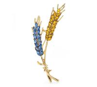 Broche de flores y plantas de Wheat Designs para fiestas, Piedra Vidrio Piedra Esmaltado cristal, No es una piedra preciosa