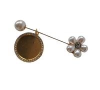 Broche de fotos individualizado, perlas, diseños de flores, joyería personalizable con piedras preciosas de cristal para bodas, aniversarios, broche de fotos de memoria sin fecha, 1 photo frame, como