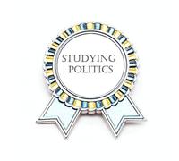 Broche de frase corta para estudiar política, medalla para ganador del premio, Medium, Metal