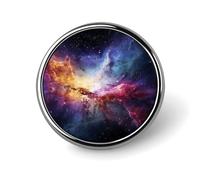 Broche de galaxia redonda en el universo, broche de solapa para chal, insignia circular de metal vintage, broche para cuello, joyería, decoración para traje, suéter, mochila, regalo para mujer, mad