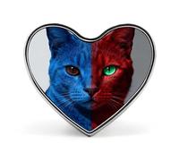 Broche de gato con cara de flor en forma de corazón, con zorro y uvas, ideal para mochilas o solapas. Perfecto para San Valentín o aniversario.