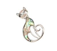 Broche de gato con plumas de aleación de cobre, cierre seguro, accesorio de joyería ligero para mujer, ropa y regalos de viaje, pin para gatos, One Size, Como se describe