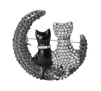 Broche de gato - Pin de solapa de gatito esmaltado o cristal - Bonito broche de animal para abrigo, chal o bolsa, Metal