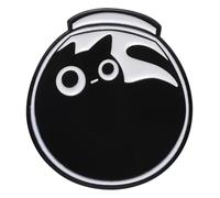 Broche de gato: taza de agua divertida gato de dibujos animados con escoba - pin esmaltado, Klein, Metal no precioso