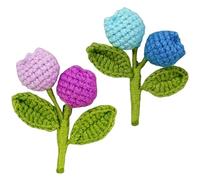 Broche de girasol de moda con acabado de hilo de lana de ganchillo, flor de ganchillo, broche de solapa de ramo de tulipanes artificiales para mujer, 8x4cm, Metal Hilo de lana metal, Sin piedra