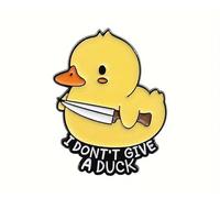 Broche de goma divertido con texto en inglés "I Don't Give A Duck", talla única, Acero aleado