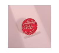 Broche de gorra roja Nuka Retro Cola, insignia clásica de metal para gaming, ideal para estilo personal.