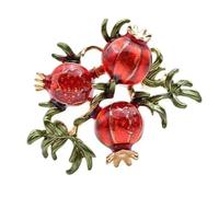Broche de granada roja con diseño de frutas de otoño, Acrílico Metal Acrílico Esmaltado metal, No es una piedra preciosa
