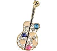 Broche de guitarra de diamantes de imitación, pin de cristal hueco, broche de instrumento, broche de hip-hop, música, festival, decoración, regalo para mujeres y hombres, Metal