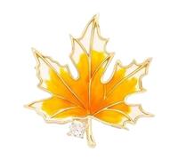 Broche de hoja de arce con diamantes de imitación, broches decorativos para sombrero, pin portátil para mochila, joyería multifuncional para ropa y camisas