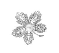 Broche de hoja de arce con perlas de cristales de moda que añade encanto elegante a cualquier atuendo elegante para la mujer moderna