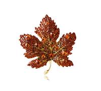Broche de hoja de arce de cristal, para mujeres y hombres, exquisito broche de otoño con cristales, broche vintage de palacio, bodas, fiestas, accesorios de moda, regalo de joyería elegante, ideal